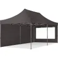 TOOLPORT 3x6m, stål, easy-up-pavillon, 2 sidedele, mørkegrå
