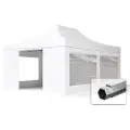 TOOLPORT 4x6m, aluminium, easy-up-pavillon, 4 sidedele, hvid