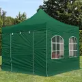TOOLPORT 3x3m, stål, easy-up-pavillon, 4 sidedele, mørkegrøn