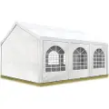 TOOLPORT 4x6m, Partytelt, PE-teltdug, hvid