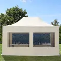 TOOLPORT 3x4,5m, stål, easy-up-pavillon, 4 sidedele, creme