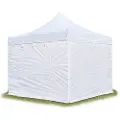 TOOLPORT 3x3m, aluminium, easy-up-pavillon, 4 sidedele, hvid