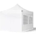 TOOLPORT 3x3m, stål, easy-up-pavillon, 4 sidedele, hvid