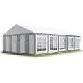TOOLPORT 5x10m, Partytelt, PVC-teltdug, grå-hvid