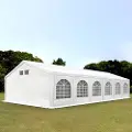 TOOLPORT 6x12m, Partytelt, PE-teltdug, hvid, med bundramme