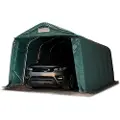 TOOLPORT 3,3x6m, Garagetelt, PVC-teltdug, mørkegrøn, med statikpakke (blød undergrund)