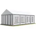 TOOLPORT 4x8m, Partytelt, PVC-teltdug, grå-hvid