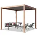 PRIMEYARD 3x3m Pergola, lameltag, træ-look