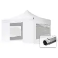 TOOLPORT 4x4m, aluminium, easy-up-pavillon, 4 sidedele, hvid