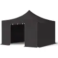 TOOLPORT 4x4m, stål, easy-up-pavillon, 4 sidedele, sort