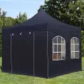 TOOLPORT 3x3m, stål, easy-up-pavillon, 4 sidedele, sort