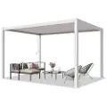 PRIMEYARD 3x4m Pergola, lameltag, hvid