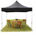 TOOLPORT 3x3m, aluminium, easy-up-pavillon, uden sidedele, sort