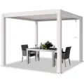 PRIMEYARD 3x3m Pergola, lameltag, hvid