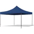 TOOLPORT 4x4m, stål, easy-up-pavillon, uden sidedele, blå