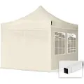 TOOLPORT 3x3m, stål, easy-up-pavillon, 4 sidedele, creme