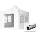 TOOLPORT 3x3m, aluminium, easy-up-pavillon, 4 sidedele, hvid