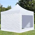 TOOLPORT 3x3m, stål, easy-up-pavillon, 4 sidedele, hvid