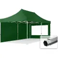 TOOLPORT 3x6m, aluminium, easy-up-pavillon, 2 sidedele, mørkegrøn