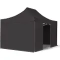 TOOLPORT 3x4,5m, aluminium, easy-up-pavillon, 4 sidedele, sort