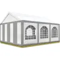 TOOLPORT 4x6m, Partytelt, PE-teltdug, grå-hvid