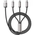 Tech-Protect UltraBoost 3-in-1 Cable - Lightning, USB-C, MicroUSB - 100cm/3.5A - Grå