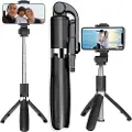 Tech-Protect L01S Bluetooth Selfiestang med Tripod Stativ - Sort