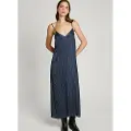 Pepe Jeans Pepe Jeanstil kvinder. PL953604 Kjole med kronblade i marineblå (XS), Casual, Polyester, Uden ærmer/stropper