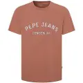 Pepe Jeans Pepe Jeanstil mænd. PM509628 Aldridge T-shirt brun (XXL), Casual, Korte ærmer, Økologisk bomuld, Bæredygtig