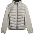 Superdry Superdrytil mænd. M5011916A Storm Knit Hybrid Padded Jacket grå (S), Casual, Bæredygtig, Genanvendt nylon