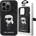 Karl Lagerfeld Klhcp15lsakknsck Iphone 15 Pro 6.1 Saffiano Cardslots And Stand Monogram Ikonik Patch Telefonetui