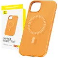 Baseus Magnetisk telefonetui til iPhone 15 Plus Baseus Fauxther Series (Orange)