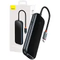 Baseus Hub 5in1 Baseus AcmeJoy-serien USB-C til 2xUSB 3.0 + USB 2.0 + USB-C PD + RJ45 (mørkegrå)