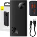 Baseus Adaman2 Digital Display Power Bank 10000mAh - 2xUSB, USB-C, 30W - Sort