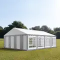 TOOLPORT 6x8m, Partytelt, PVC-teltdug, grå-hvid