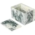 Ferm Living Opbevaringsglas MIST 15 x 10 cm, hvid / grøn, harpiks, fast LIVING