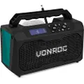 Vonroc Arbejdsradio 20V - FM, bluetooth & USB | Solo | Ekskl. akku og oplader