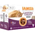 IAMS Delights Senior Land & Sea Collection (i sauce) vådfoder til katte (12x85g)