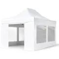 TOOLPORT 3x4,5m, aluminium, easy-up-pavillon, 4 sidedele, hvid