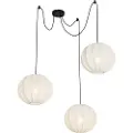 QAZQA Design pendellampe hvid silke 30 cm 3-lys - Plu