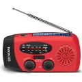 24hShop Denver SCR-2005 Vejradio med solcelleopladning, LED-lommelygte og nødopladning af mobilen