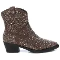 Xti Xtitil kvinder. 14311602-TAUPE Ankelstøvler i læder 143116 taupe (39), 3-5 cm, Ruskind, Lynlås, Casual, Gråt
