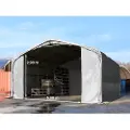 TOOLPORT 7x7m, Telthal, PVC-teltdug, grå, med statikpakke (beton undergrund)
