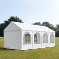 TOOLPORT 4x8m, Partytelt, PVC-teltdug, hvid, med bundramme