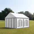 TOOLPORT 3x4m, Partytelt, PVC-teltdug, grå-hvid, med bundramme