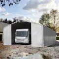 TOOLPORT 8x24m, Garagetelt, PVC-teltdug, grå, uden statikpakke