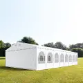 TOOLPORT 8x24m, Partytelt, PVC-teltdug, hvid, med bundramme
