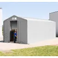 TOOLPORT 6x12m, Telthal, PVC-teltdug, grå, med statikpakke (beton undergrund)