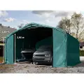 TOOLPORT 6x6m, Garagetelt, PRIMEtex-PVC-teltdug, mørkegrøn, med statikpakke (beton undergrund)