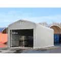 TOOLPORT 5x8m, Telthal, PVC-teltdug, grå, med statikpakke (blød undergrund)